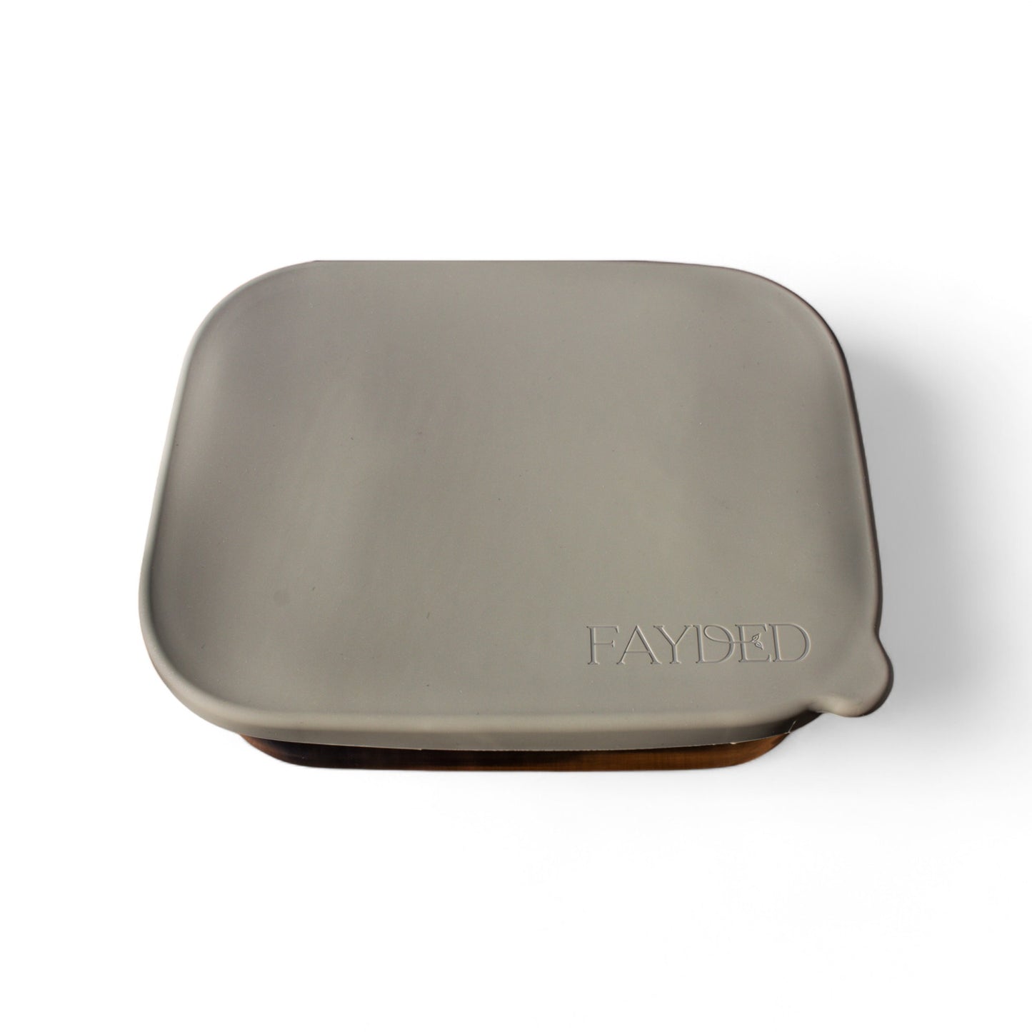 Reusable stainless steel lunch box with cream silicone lid – eco-friendly food container by Fayded