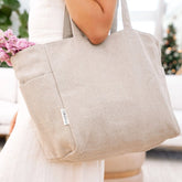 Natural Linen Flax Tote Bag