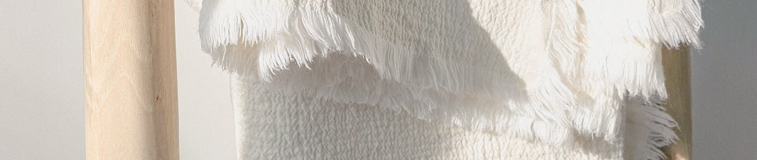 Soft textured white linen and cotton throw – sustainable bedding and living accessory Hobart Tasmania