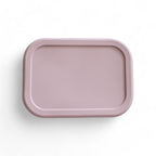 Mauve rectangular Silicone Bento box on a white background